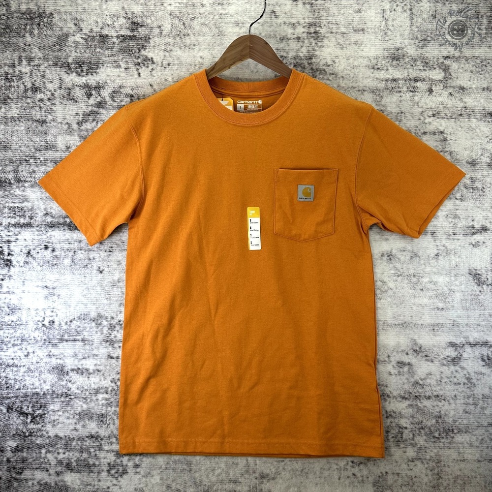 NWT Carhartt Loose Fit Heavyweight Short Sleeve T Shirt‎ Orange Men's Small K67